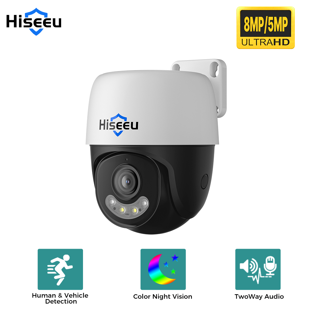Ip Camera 4K 8Mp Outdoor Ptz - Cámara IP Hiseeu 4K PTZ POE,