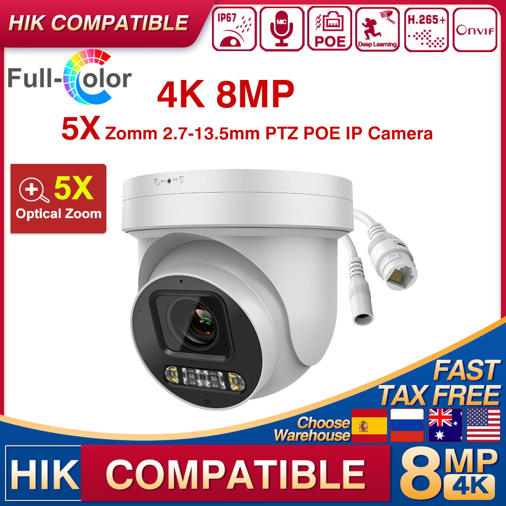 Hikvision Ip Camera 8Mp Dome - Cámara de seguridad IP PTZ con