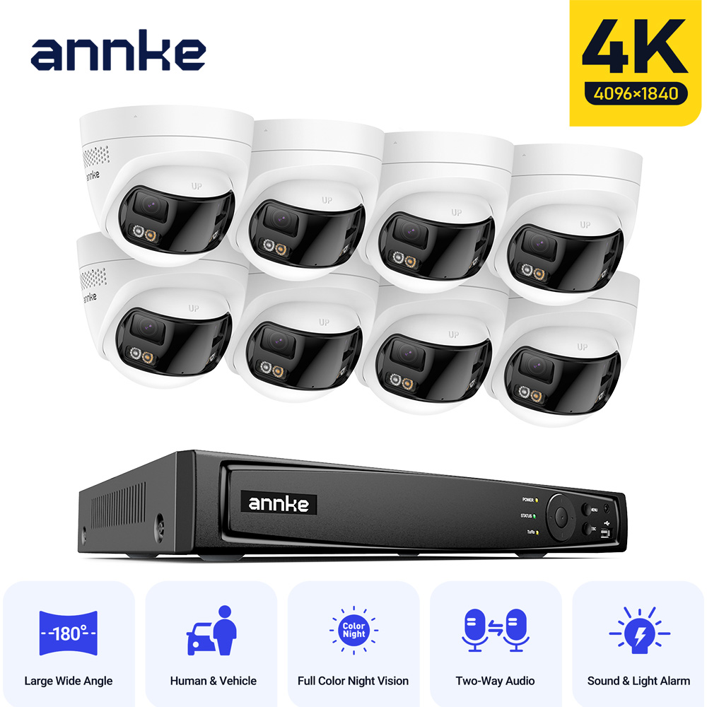 Poe Security Camera 8Mp 4K - ANNKE 4K Sistema de cámaras de