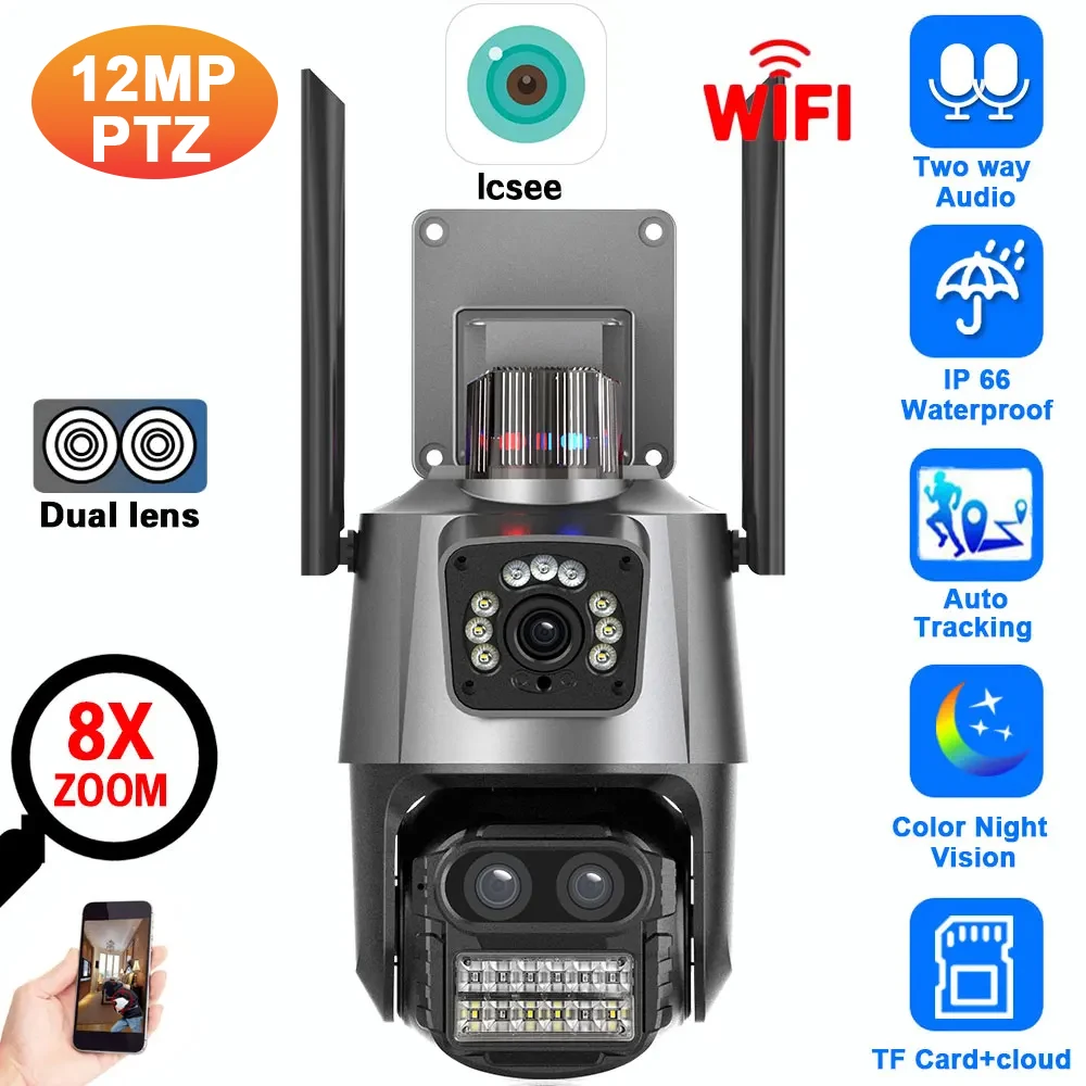 Ip Camera 4K 8Mp Outdoor Ptz - Cámara de seguridad IP Wifi 4K