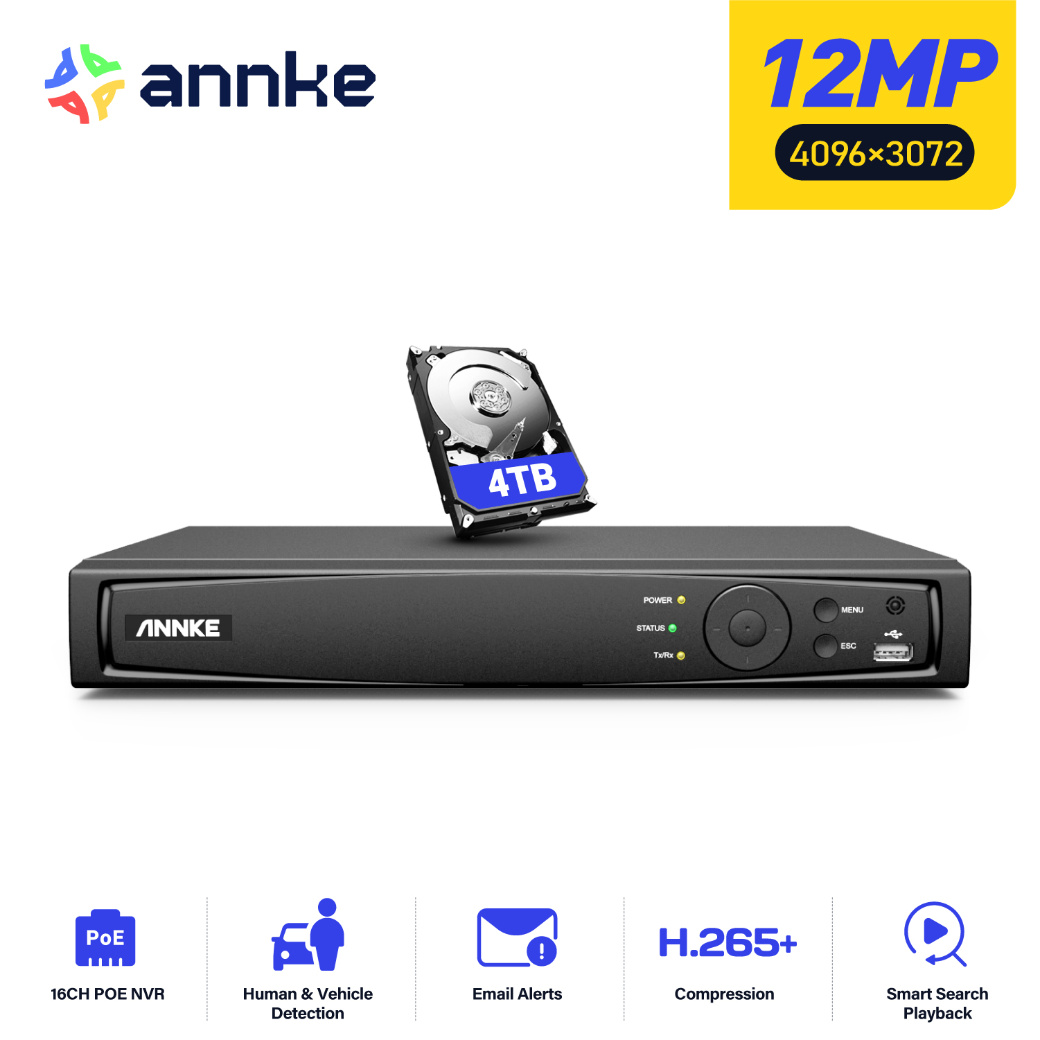 Dahua Nvr 16 Channel - ANNKE-grabadora de vídeo en red NVR