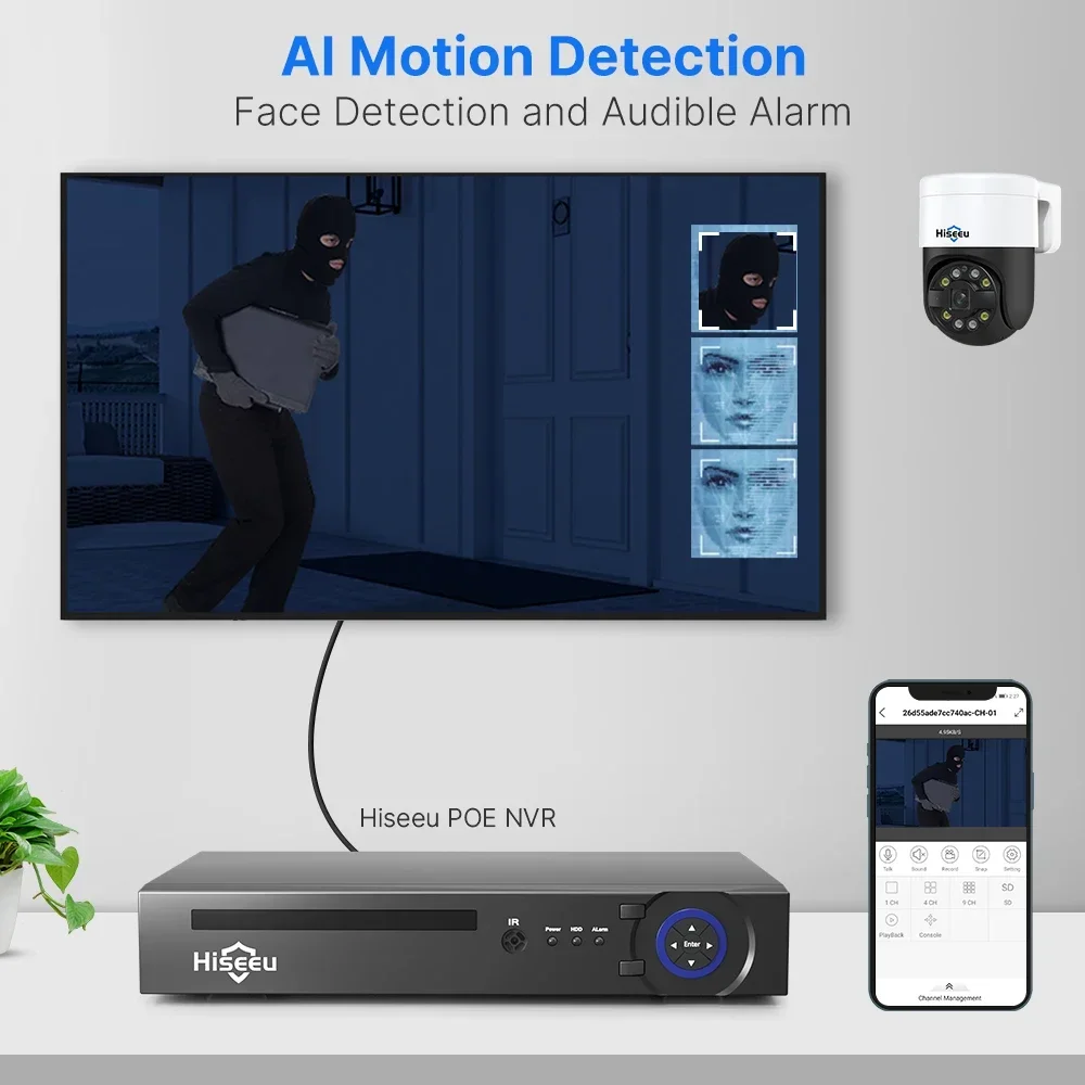 Cctv Nvr System 8 Channel 4K Poe - Sistema de Vigilancia con Cámara IP