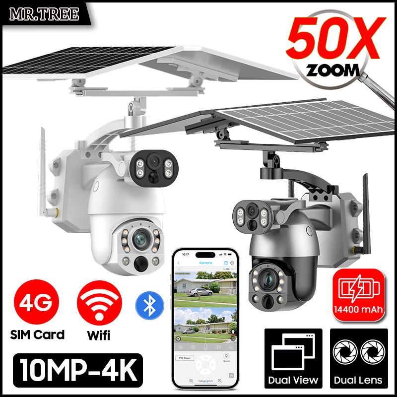Security Camera System Solar 4G - Cámara Solar de doble lente con