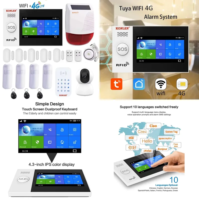 Security Camera System Solar 4G - Sistema de Alarma Inteligente Tuya, Seguridad
