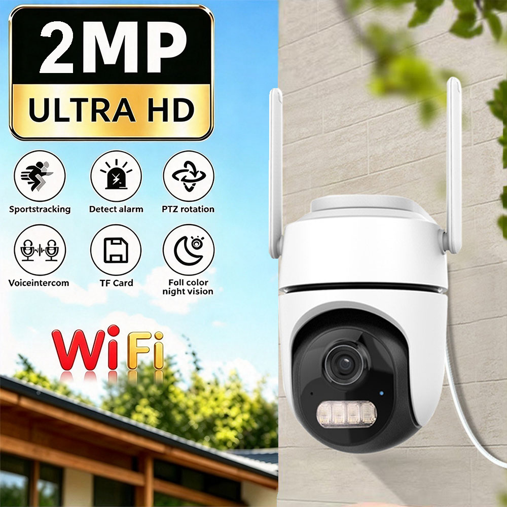 Cámara IP WiFi de 2MP para ext - Cctv Camera System 8 Camera Wireless reseña y precio
