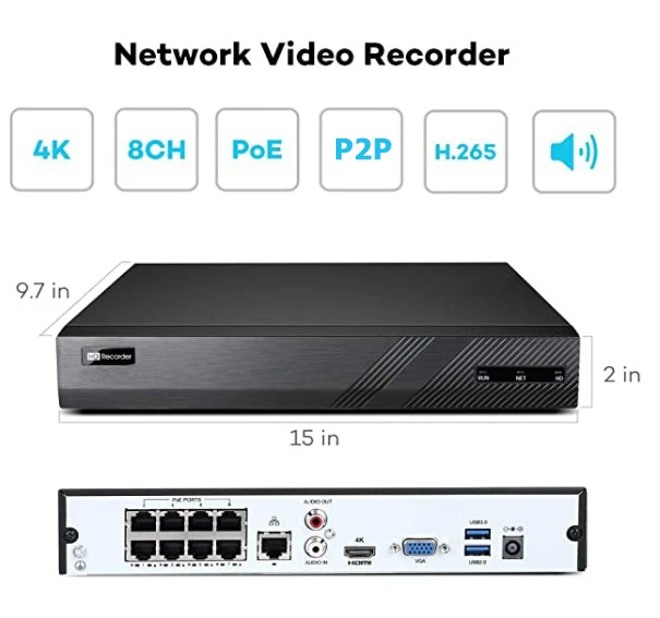 8 Ch hd Nvr Poe Kit Cctv 4 a t - Nvr Kit 4 Camera 5Mp Poe reseña y precio