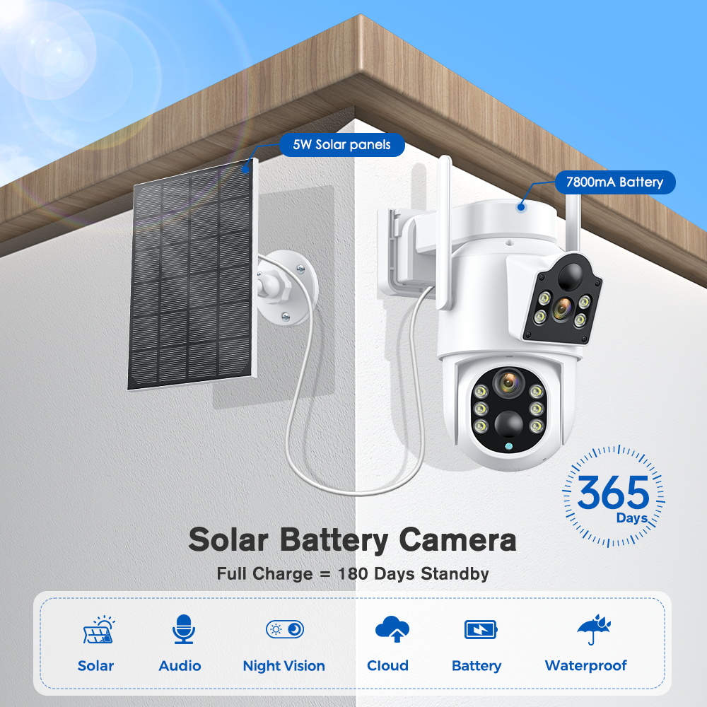 Cámara Solar 4K de 8MP con bat - Ip Camera 4K 8Mp Outdoor Ptz reseña y precio