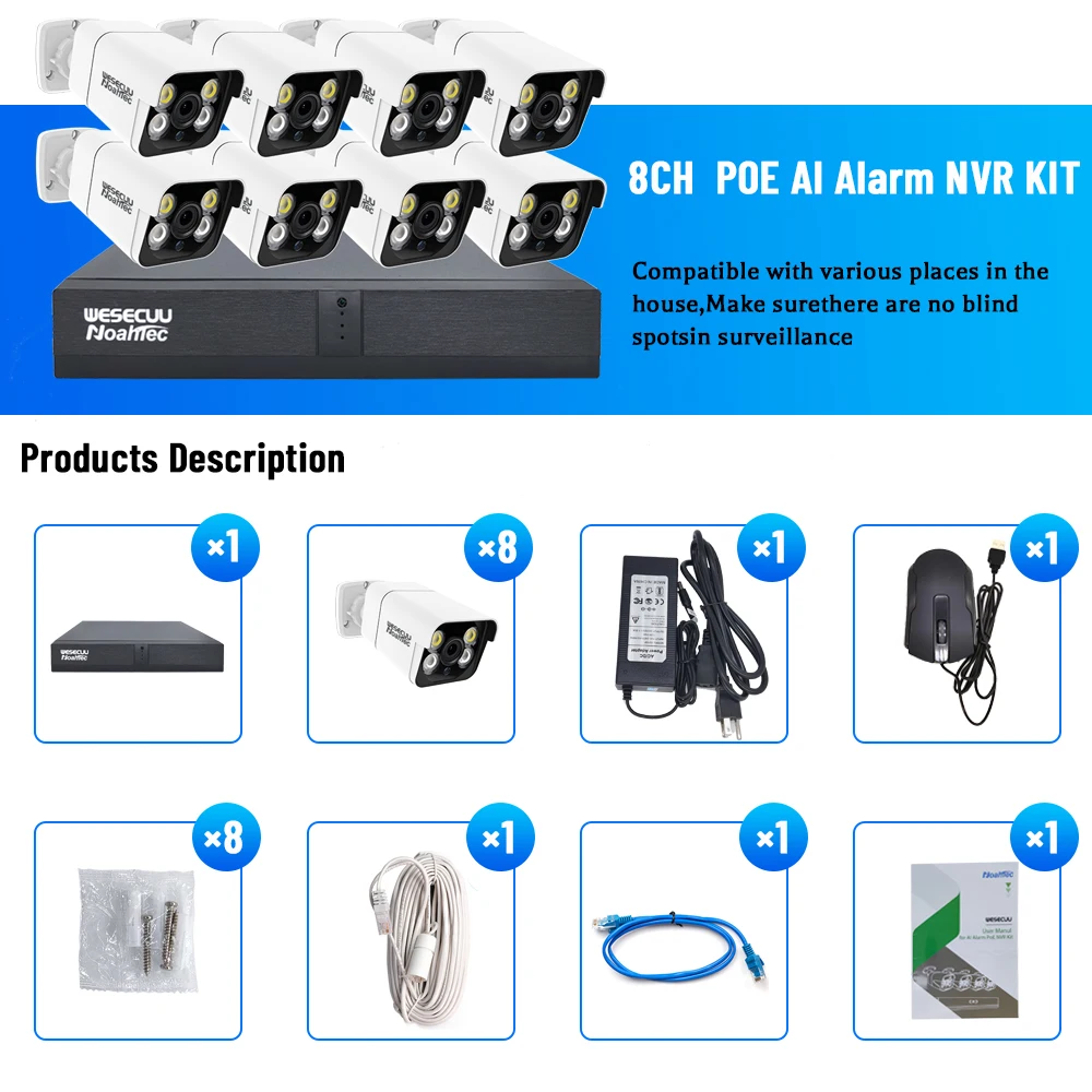 Fabricante de Cámaras de Segur - Nvr Kit 4 Camera 5Mp Poe reseña y precio