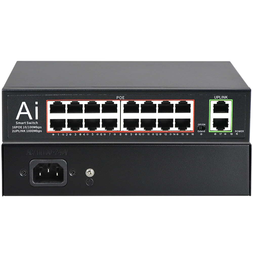Switch PoE+ de 16 Puertos con  - Nvr Poe Switch 16 Port reseña y precio