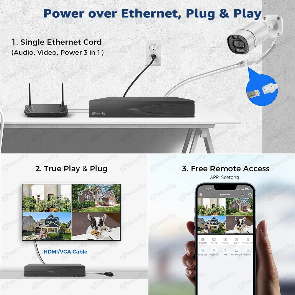 Sistemas de cámaras de vigilan - Nvr Kit 4 Camera 5Mp Poe reseña y precio