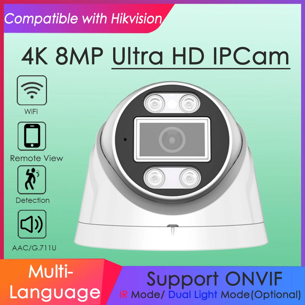 Cámara IP inalámbrica Wifi 4K  - Hikvision Ip Camera 8Mp Dome reseña y precio