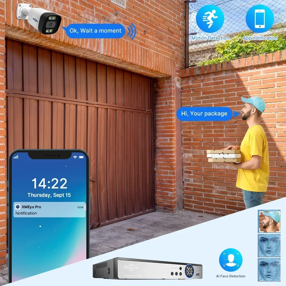 Hiseeu Kit de Sistema de Segur - Poe Security Camera 8Mp 4K reseña y precio