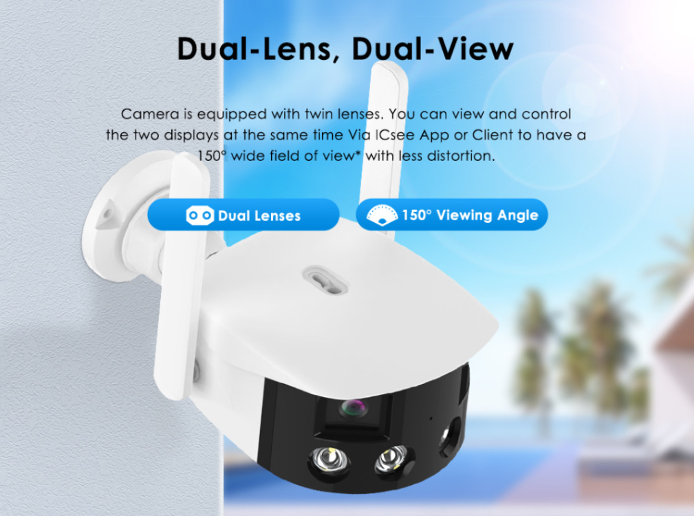 Cámara IP Bullet WIFI 4K UHD c - Cctv Camera 180 Degree Panoramic reseña y precio
