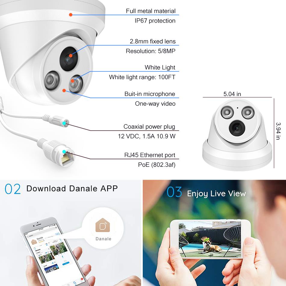 Cámara IP PoE IR/ColorVu de 5M - Hikvision Ip Camera 8Mp Dome reseña y precio